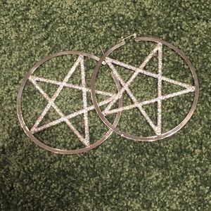 Pentagram hoop earrings
